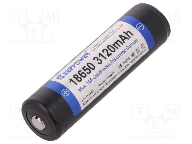 KEEPPOWER ICR18650-312PCM-R 3120MAH 